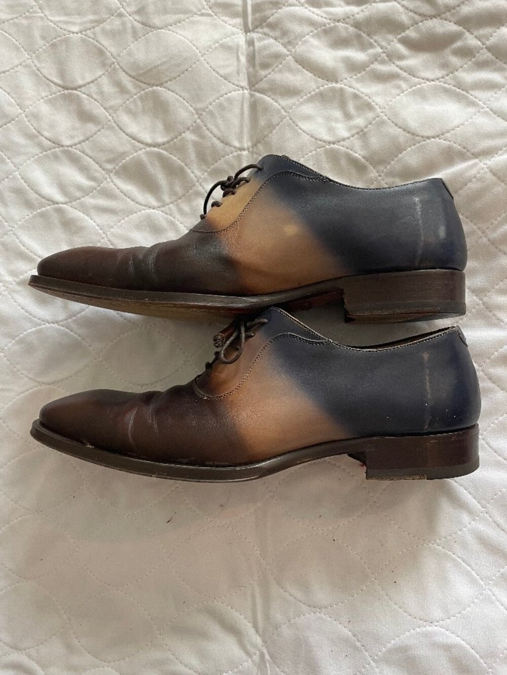 Mezlan Museum Patina Brown Leather Oxfords Men’s Size 9M